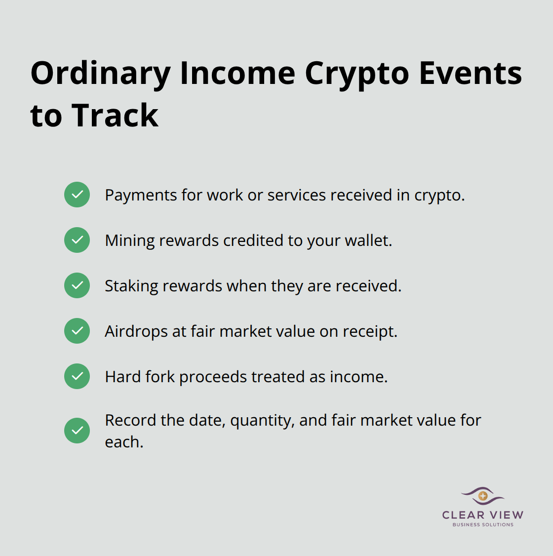 Checklist of crypto income events that are taxed as ordinary income - crypto tax strategies