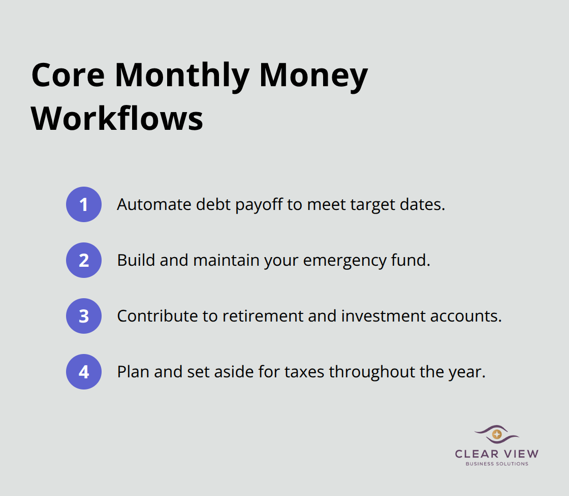 Four core financial workflows to implement monthly - comprehensive financial planning