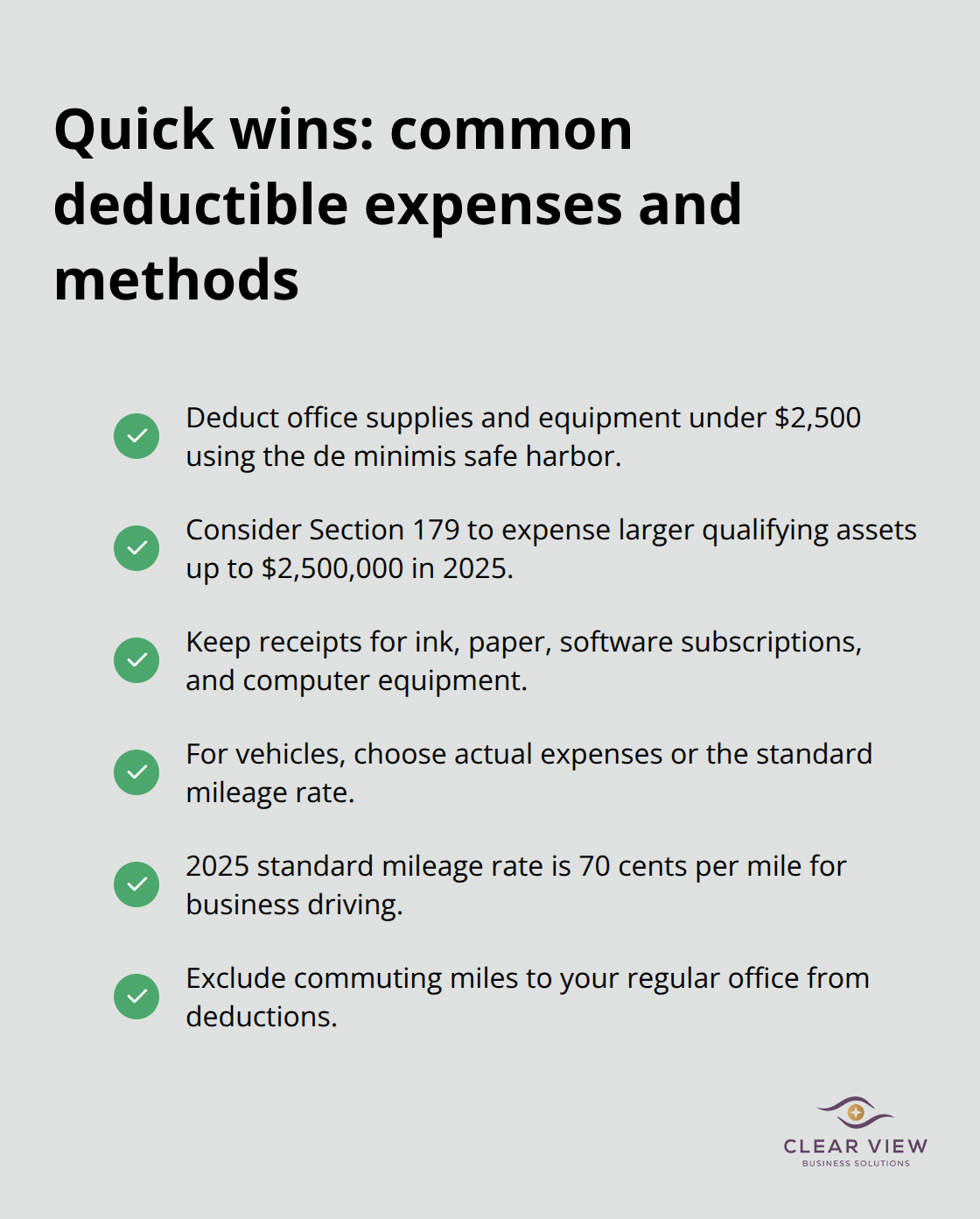 Checklist of common small business deductions and how to claim them in the U.S. - Business expense deductions