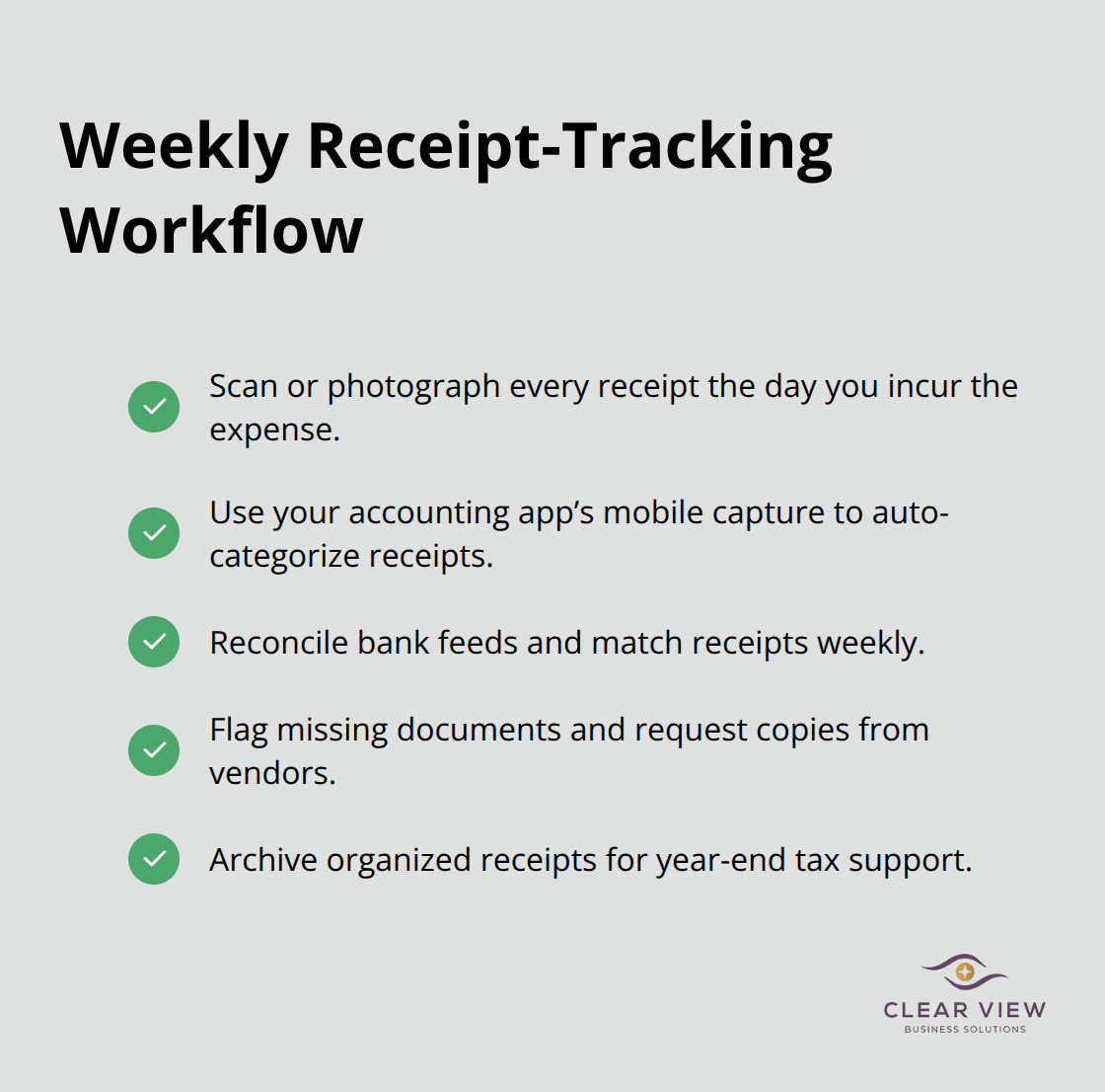 Checklist of steps to keep startup expense documentation audit-ready.