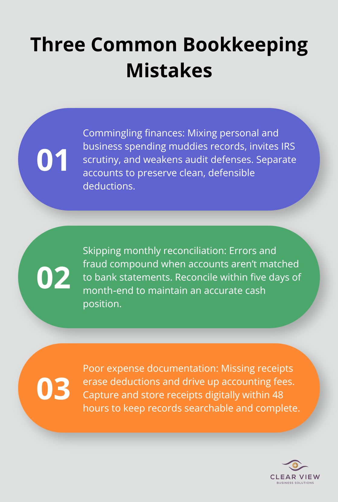 Top three bookkeeping errors and how they impact small businesses - Full cycle bookkeeping Tucson