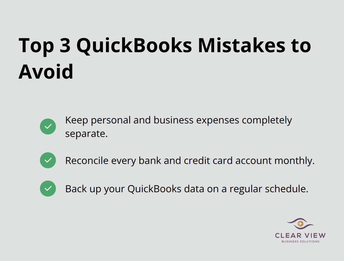 Checklist of the three most common QuickBooks mistakes and how to avoid them - Hands on QuickBooks training